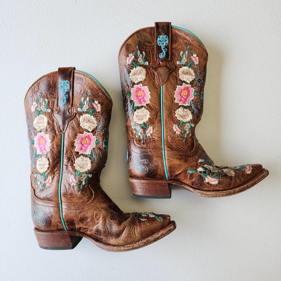 Macie Bean Shoes Macie Bean Girls Rose Garden Cowboy Boots Size 3